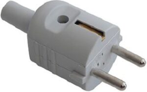 Bachmann Schutzkontaktstecker grau mit Knickschutztülle bruchfest montierb. 910.972 – Bild 1