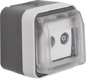 Berker Antennen-Steckdose lichtgrau Einzeldose 2-Loch 12033515 – Bild 1