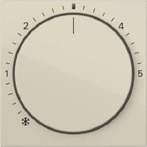 Gira Abdeckung für Raumtemperaturregler Drehknopf  System 55 Cremeweiß glänzend 270201 – Bild 1