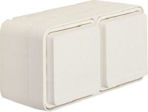 Berker SCHUKO-Steckdose 2-fach polarweiß waagerecht Klappdeckel Schutz 47843532 – Bild 1