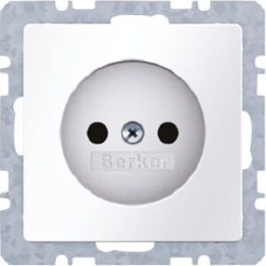 Berker Steckdose ohne Schutzkontakt Berker Q.1 polarw 6167036089 – Bild 1