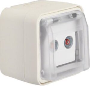 Berker Antennen-Steckdose polarweiß Durchgangsdose 2Loch 12033522 – Bild 1