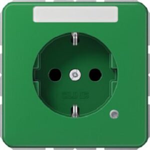 Jung SCHUKO Steckdose, 16 A 250 V ~, ohn e Krallen, mit Funktionsanzeige, mit Sch CD1520BFNAKOGN – Bild 1