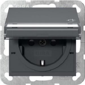 Gira SCHUKO-Steckdose KD BSF + SH System 55 Anthrazit 455728 – Bild 1