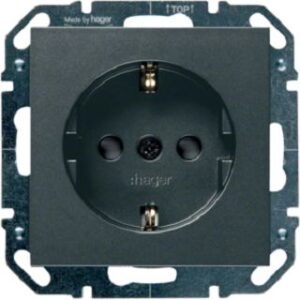 Hager Steckd. m. Berührungsschutz anthrazit WYS407 – Bild 1