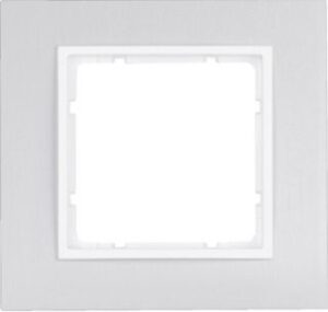Berker Rahmen Aluminium/polarweiß 1-fach 10116914 – Bild 1