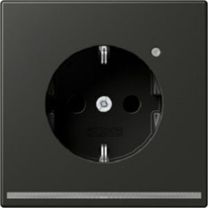 Jung SCHUKO-Steckdose Metall lackiert anthrazit AL1520-OANLNW – Bild 1