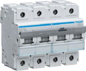 Hager Leitungsschutzschalter C125A 15kA 4-polig 230/400V C-Charakter. HMC499 – Bild 1