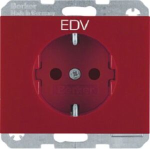 Berker SCHUKO-Steckdose rot glänzend 47357115 – Bild 1