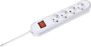 Bachmann Tischsteckdose 4-fach weiss l=1,5m geschraubt mit Schalter 381.230K – Bild 1