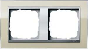 Gira Abdeckrahmen 2-fach Event klar sand für Einsatz alu 0212776 – Bild 1