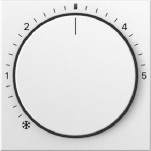 Gira Abdeckung für Raumtemperaturregler Drehknopf System 55 Reinweiß matt 270227 – Bild 1