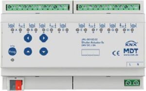 MDT Jalousieaktor 8-fach für Motoren 24VDC bis 180W 8TE JAL-0810D.02 – Bild 1