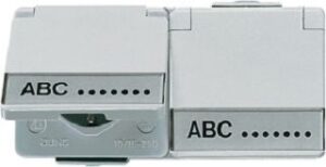 Jung Schuko-Steckdose 2-fach WG600 IP44 verdr.waagr. grau 622NAWW – Bild 1