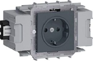 Hager Steckdose 1-fach Wago Winsta Frontrastend graphitschwarz GS10019011 – Bild 1