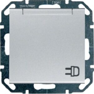 Hager Steckdose mit Klappdeckel silber WYS106 – Bild 1