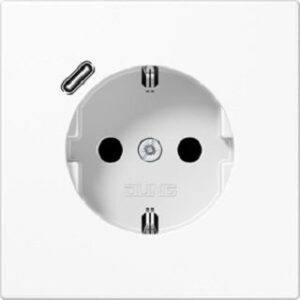 Jung SCHUKO Steckdose 16 A 250 V ~, mit  USB-Ladegerät, Berührungsschutz, Serie L LS1520-18CWW – Bild 1