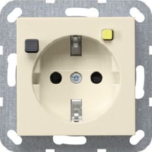 Gira FI-Schutzsteckdose 30mA cremeweiss glänzend 267701 – Bild 1