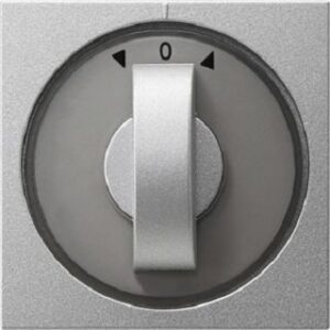 Gira Abdeckung mit Knebel System 55 alu Zeitschalter Jalousie 066626 – Bild 1