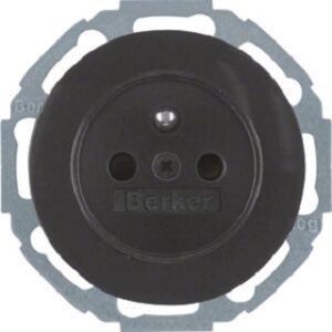 Berker Steckdose schwarz glänzend mit Schutzkontaktstift 6765792045 – Bild 1