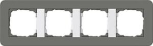 Gira Abdeckrahmen 4-fach E3 Dklgrau/Reinweiss glänzend 0214413 – Bild 1