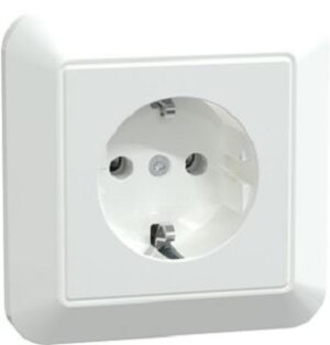 Merten SCHUKO-Steckdose 16A Thermoplast aktiv-ws m.Abdeckplatte MEG2301-1025 – Bild 1