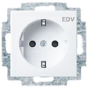 Busch-Jaeger SCHUKO Steckdosen-Einsatz Busch-balance SI m. Aufd. alpinweiß 20EUCB/DV-914 – Bild 1