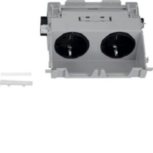 Hager Schuko-Steckdose 2fach Set 130 Geräteeinbau Inline G4130 – Bild 1