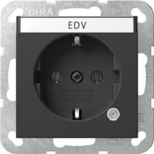 Gira SCHUKO-Steckdose Kontroll System 55 Schwarz matt 4452005 – Bild 1