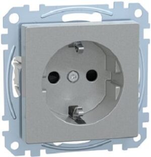 Merten SCHUKO-Steckdose 16A Thermoplast edelmatt 250V aluminium MEG2300-0460 – Bild 1