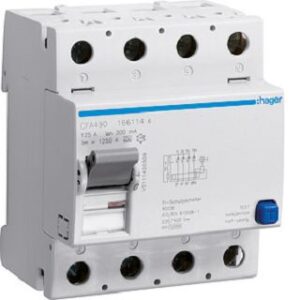 Hager FI-Schutzschalter 125A Typ A 4-polig 300mA 230V CFA490 – Bild 1