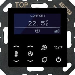 Jung KNX Raumtemperaturregler Fan Coil Serie A, schwarz TRDA5248SW – Bild 1