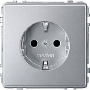Merten SCHUKO-Steckdose erh.Berührungs.Aquadesign aluminium MEG2300-7260 – Bild 1