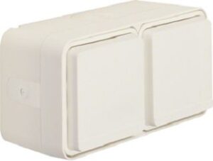 Berker SCHUKO-Doppelsteckdose Klappdeck. polarweiß 47753522 – Bild 1