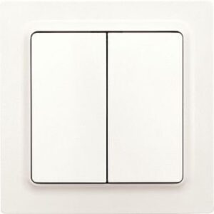 Eltako Funktaster polarweiß matt 55x55mm batterie- und leitungslos mit Doppelwippe F4T55E-PM – Bild 1