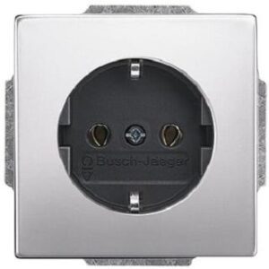 Busch-Jaeger SCHUKO Steckdosen-Einsatz pur edelstahl o. Spreize edelstahl 20EUCRB-866 – Bild 1