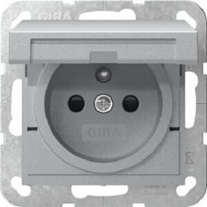 Gira Steckdose Erdstift KD + SH System 55 Aluminium 448826 – Bild 1