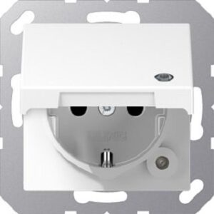 Jung SCHUKO Steckdose, 16 A 250 V ~, mit Funktionsanzeige, Berührungsschutz, Kla A1520BFKLKOWW – Bild 1