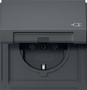 Gira Schuko-Steckdose mit Klappdeckel TX_44 anthrazit 445467 – Bild 1