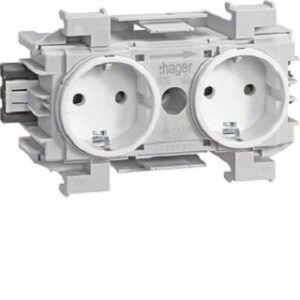 Hager Steckdose 2-f. BKIS Wago frontrastend reinweiss GS20039010 – Bild 1