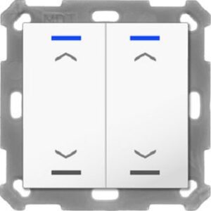 MDT KNX Taster Light 55 2-fach, RGBW, Temperatursensor, Reinweiß glänzen BE-TAL55T2.A1 – Bild 1
