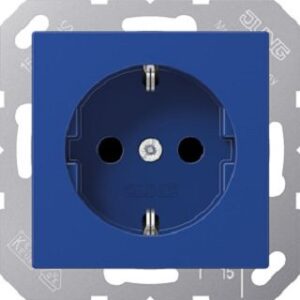 Jung SCHUKO Steckdose, 16 A 250 V ~, Ber ührungsschutz, Serie AS/A, blau A1520BFKIBL – Bild 1