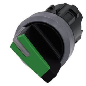 Siemens Knebelschalter rast. 2x90° O-I Knebel sw/gn 3SU10322BF400AA0 – Bild 1