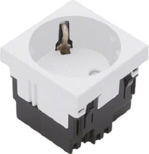 Hager Schuko-Steckdose 1-fach Rastec 45 2-polig reinweiss ESR1339010 – Bild 1