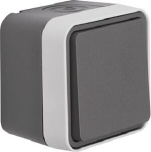 Berker Taster Schließer mit Wippe AP grau matt 50453525 – Bild 1