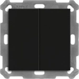 MDT KNX Taster Light 55 Basic 2-fach, Schwarz matt, Neutral BE-TAL55B206.01 – Bild 1