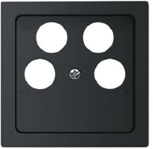 Busch-Jaeger Zentralscheibe, schwarz matt,  future linear, Abdeckungen für Datenkomm 1743/10-04-885 – Bild 1