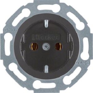 Berker Schuko-Steckdose schwarz mit Schraubklemmen 414521 – Bild 1