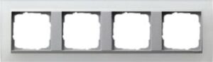 Gira Abdeckrahmen 4-fach EVENT opak weiss Einsatz alu 021450 – Bild 1