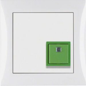 Berker Abstelltaster polarweiß glänzend mit Rahmen 52018989 – Bild 1